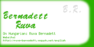 bernadett ruva business card